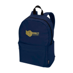 Sac à dos urbain écologique et déperlant 16 L pour PC 14” couleur bleu marine vue impression transfert