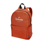 Sac à dos urbain écologique et déperlant 16 L pour PC 14” couleur saumon vue impression transfert