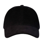 Casquette classique en velours côtelé recyclé 6 panneaux 280 g/m² couleur noir deuxième vue frontale