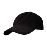 Casquette classique en velours côtelé recyclé 6 panneaux 280 g/m² couleur noir