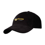 Casquette classique en velours côtelé recyclé 6 panneaux 280 g/m² couleur noir