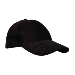 Casquette classique en velours côtelé recyclé 6 panneaux 280 g/m² couleur noir vue latérale