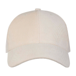 Casquette classique en velours côtelé recyclé 6 panneaux 280 g/m² couleur sable deuxième vue frontale