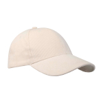 Casquette classique en velours côtelé recyclé 6 panneaux 280 g/m² couleur sable vue latérale