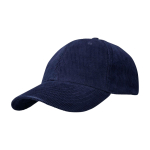 Casquette classique en velours côtelé recyclé 6 panneaux 280 g/m² couleur bleu marine