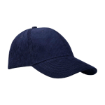 Casquette classique en velours côtelé recyclé 6 panneaux 280 g/m² couleur bleu marine vue latérale