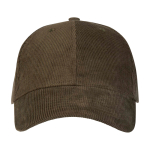 Casquette classique en velours côtelé recyclé 6 panneaux 280 g/m² couleur vert foncé deuxième vue frontale