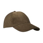 Casquette classique en velours côtelé recyclé 6 panneaux 280 g/m² couleur vert foncé vue latérale