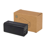 Batterie externe idéale pour pc en aluminium recyclé 20 000 mAh couleur noir vue impression avec logo 2