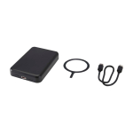Batterie externe magnétique sans fil en plastique recyclé 5 000 mAh couleur noir troisième vue