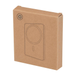 Batterie externe magnétique sans fil en plastique recyclé 5 000 mAh couleur noir deuxième vue avec boîte