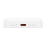 Batterie externe magnétique sans fil en plastique recyclé 5 000 mAh couleur blanc vue détail 1
