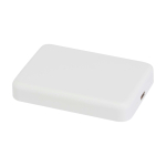 Batterie externe magnétique sans fil en plastique recyclé 5 000 mAh couleur blanc deuxième vue