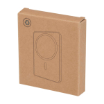 Batterie externe magnétique sans fil en plastique recyclé 5 000 mAh couleur blanc deuxième vue avec boîte