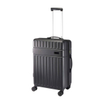 Valise trolley extensible en plastique recyclé résistant aux chocs couleur noir