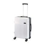 Valise trolley extensible en plastique recyclé résistant aux chocs couleur argenté