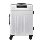 Valise trolley extensible en plastique recyclé résistant aux chocs couleur argenté deuxième vue arrière