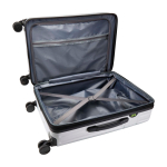 Valise trolley extensible en plastique recyclé résistant aux chocs couleur argenté deuxième vue