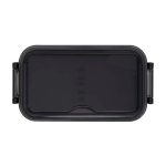 Lunch box en plastique avec couverts assortis et grand compartiment couleur blanc deuxième vue frontale