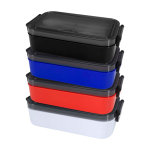 Lunch box en plastique avec couverts assortis et grand compartiment couleur blanc deuxième vue en couleurs