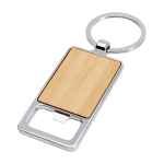 Porte-clés moderne en bambou servant également de décapsuleur couleur naturel