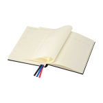Carnet A5 à couverture rigide en plastique recyclé avec agenda couleur noir troisième vue