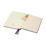 Carnet A5 à couverture rigide en plastique recyclé avec agenda couleur noir quatrième vue