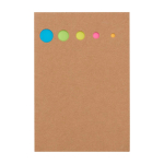 Marque-page en bois avec petites et grandes notes adhésives couleur naturel deuxième vue frontale