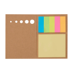 Marque-page en bois avec petites et grandes notes adhésives couleur naturel deuxième vue