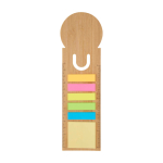 Notes adhésives colorées petites et grandes avec règle intégrée couleur naturel deuxième vue frontale