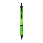 Stylo en plastique recyclé avec détails noirs, encre noire couleur vert lime