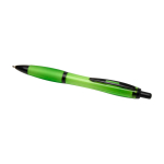 Stylo en plastique recyclé avec détails noirs, encre noire couleur vert lime deuxième vue