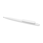 Stylo en plastique recyclé au design minimaliste, encre bleue couleur blanc deuxième vue