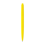 Stylo en plastique recyclé au design minimaliste, encre bleue couleur jaune deuxième vue arrière