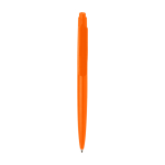 Stylo en plastique recyclé au design minimaliste, encre bleue couleur orange