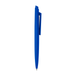 Stylo en plastique recyclé au design minimaliste, encre bleue couleur bleu roi deuxième vue latérale