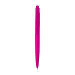Stylo en plastique recyclé au design minimaliste, encre bleue couleur fuchsia