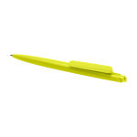 Stylo en plastique recyclé au design minimaliste, encre bleue couleur vert lime deuxième vue