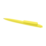 Stylo en plastique recyclé au design minimaliste, encre noire couleur jaune deuxième vue