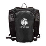 Gilet d’hydratation pour running, imperméable et réfléchissant couleur noir vue arrière avec logo