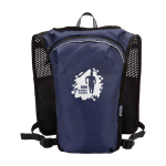 Gilet d’hydratation pour running, imperméable et réfléchissant couleur bleu marine vue arrière avec logo