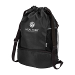 Sac de sport 18L imperméable et recyclé avec poche pour chaussures couleur noir vue impression transfert