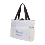 Sac de yoga en tissu ripstop recyclé et imperméable 18 L couleur sable vue impression transfert