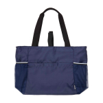 Sac de yoga en tissu ripstop recyclé et imperméable 18 L couleur bleu marine troisième vue frontale
