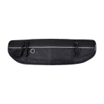 Ceinture de running avec plusieurs poches et éléments réfléchissants couleur noir deuxième vue frontale