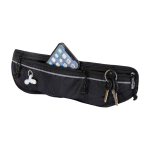 Ceinture de running avec plusieurs poches et éléments réfléchissants couleur noir deuxième vue