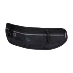 Ceinture de running avec plusieurs poches et éléments réfléchissants couleur noir vue impression transfert