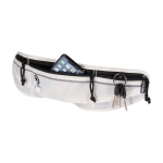 Ceinture de running avec plusieurs poches et éléments réfléchissants couleur sable deuxième vue