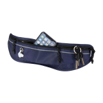 Ceinture de running avec plusieurs poches et éléments réfléchissants couleur bleu marine deuxième vue