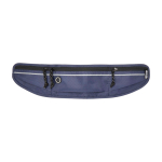 Ceinture de running avec plusieurs poches et éléments réfléchissants couleur bleu marine troisième vue frontale